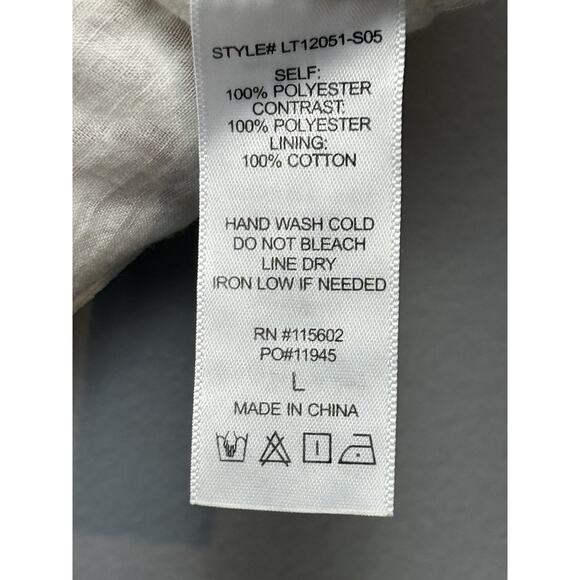 Lush Cropped Top Womens Large White Lace Overlay Floral Exposed Zipper‎ - Picture 7 of 8